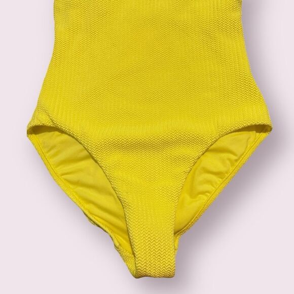 Anthropologie Seafolly NWOT Active One Shoulder One Piece Neon Lime Swimsuit 12 - Picture 7 of 13